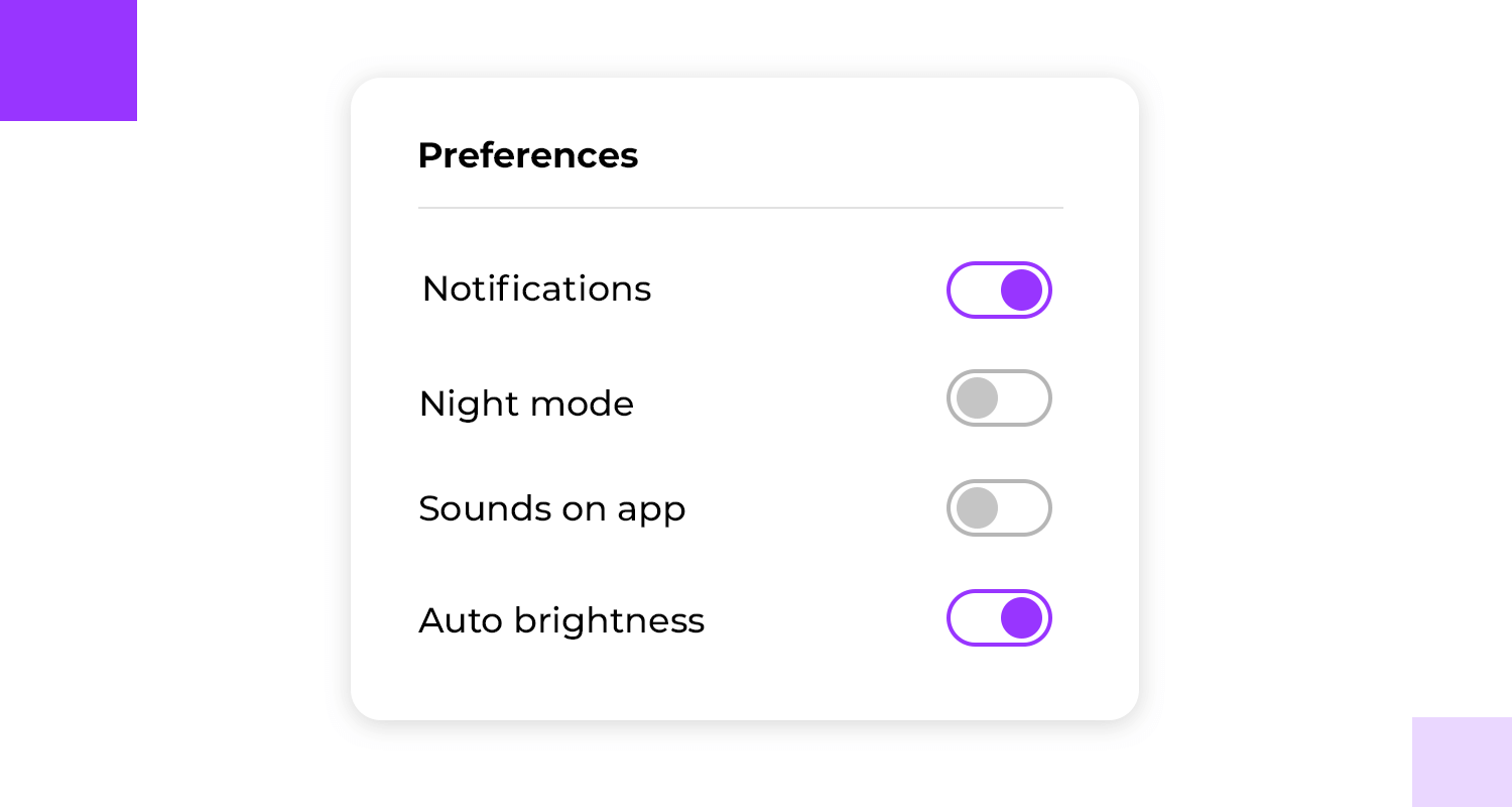 toggle buttons ui contextual design