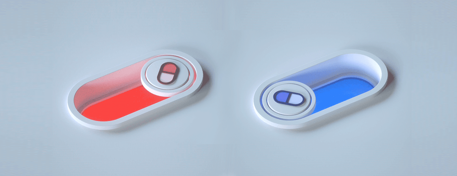 toggle buttons ui red or blue