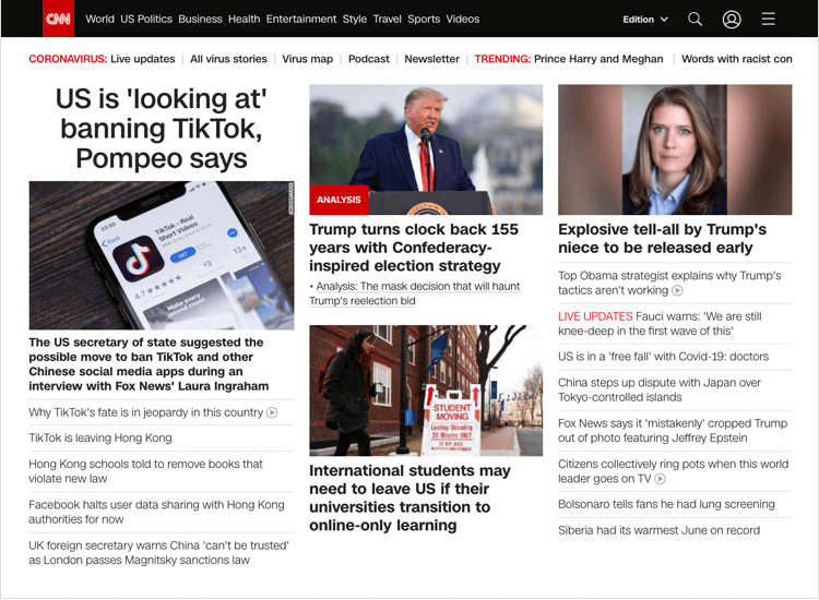 Bad UI design websites with good UX - CNN