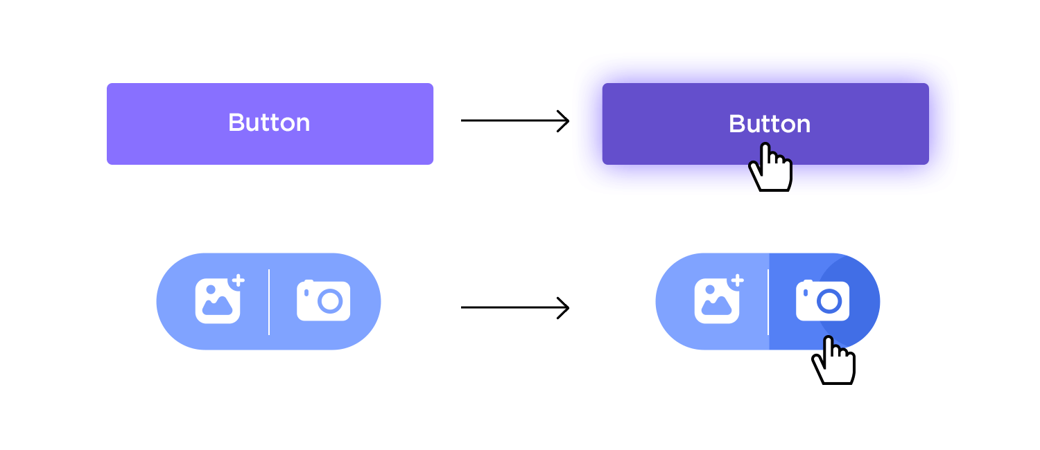 button state design in ui for interactivity