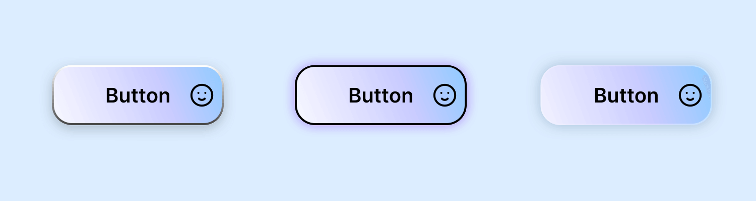 Gradient buttons with smiley faces