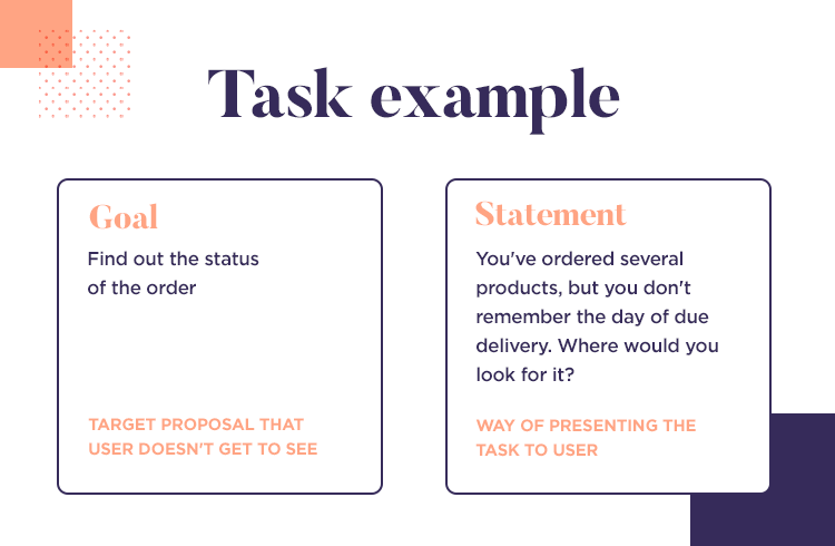 defining the task for users in tree testing