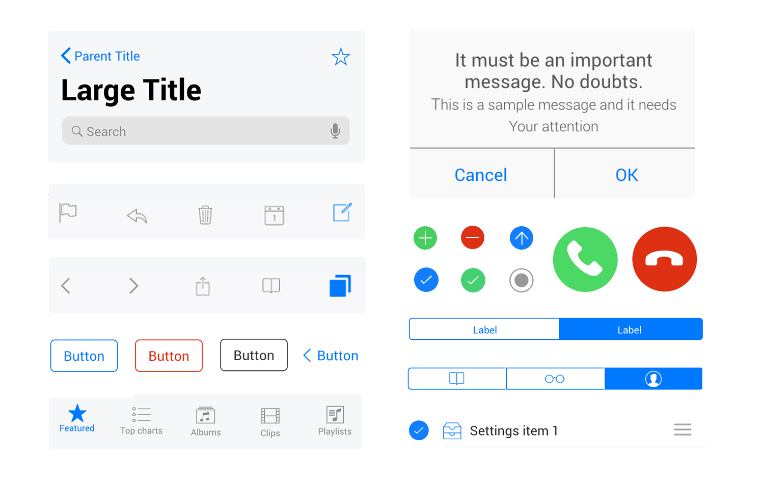 ios ui kit for button design