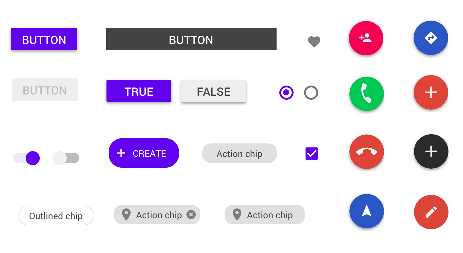 material design ui kit for buttons