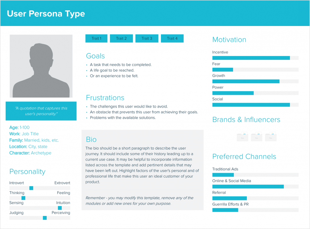 30 Examples Of Great User Persona Templates Justinmind   User Persona Templates Examples Justinmind Xtensio 1024x758 