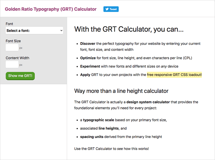 UX tools - Golden Ratio Typography Calculator