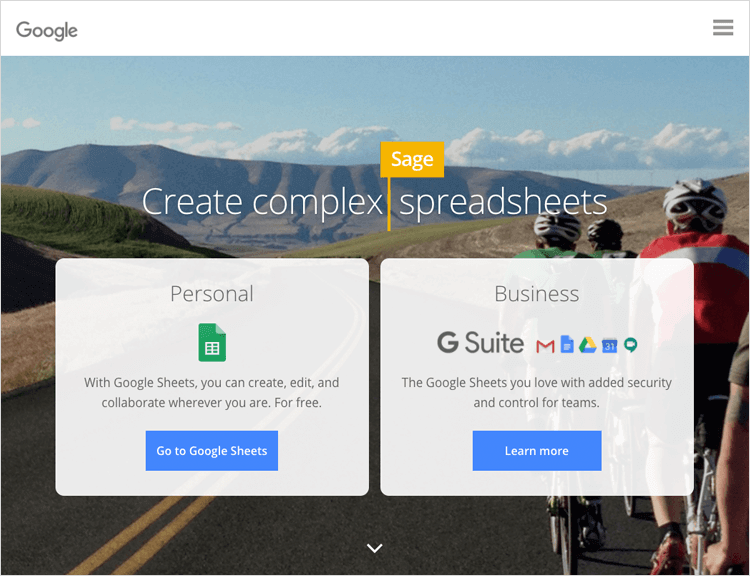 UX tools - Google Sheets