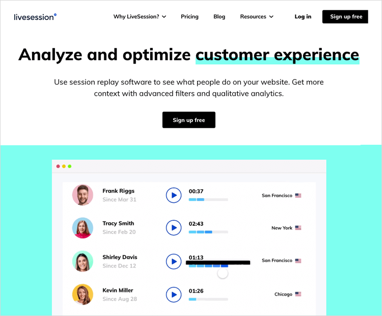 UX tools - Livesession