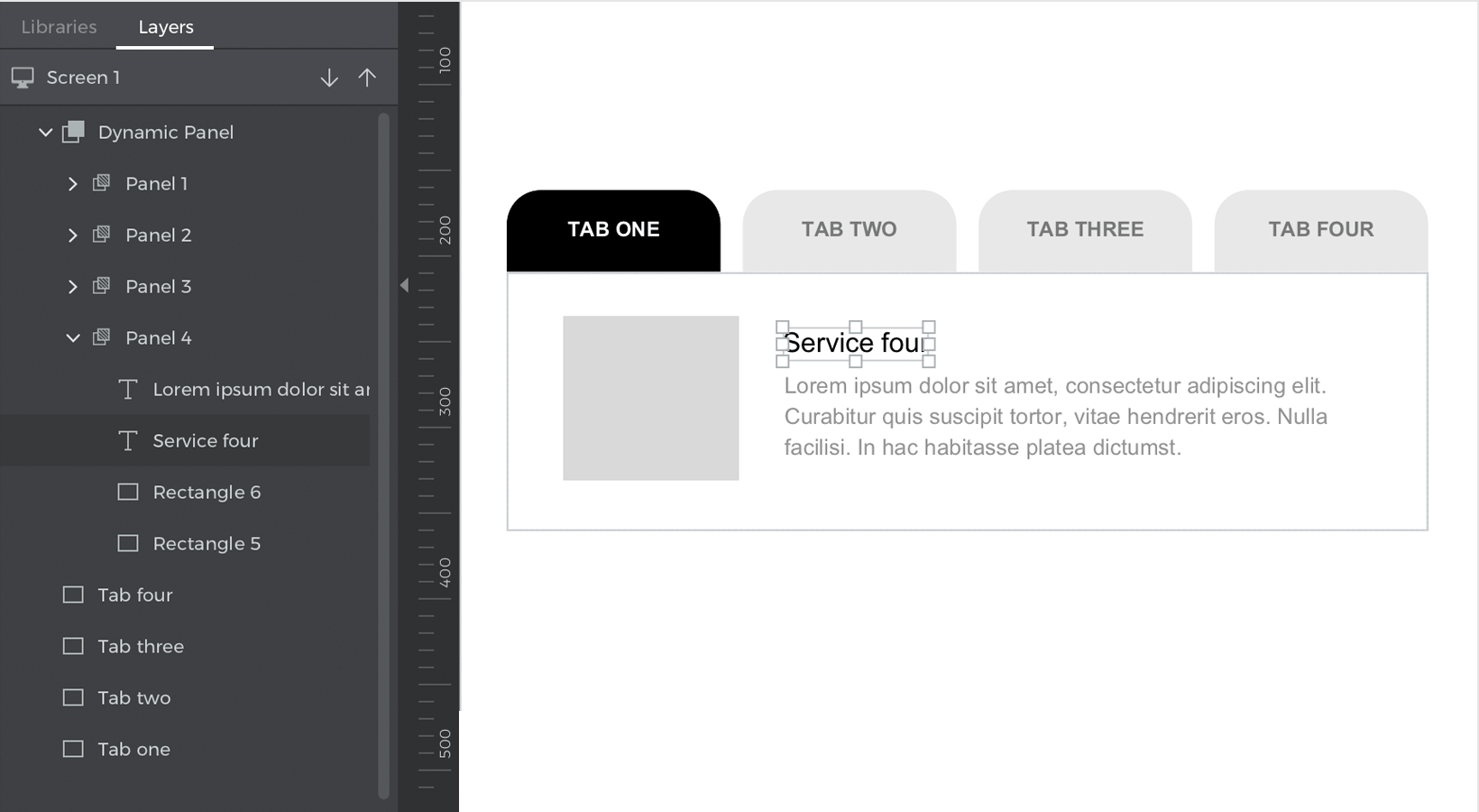 Duplicate the panel three times and customize the content inside
