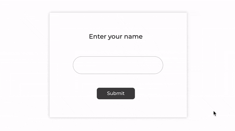 Name entered into the input field transferred to the next screen