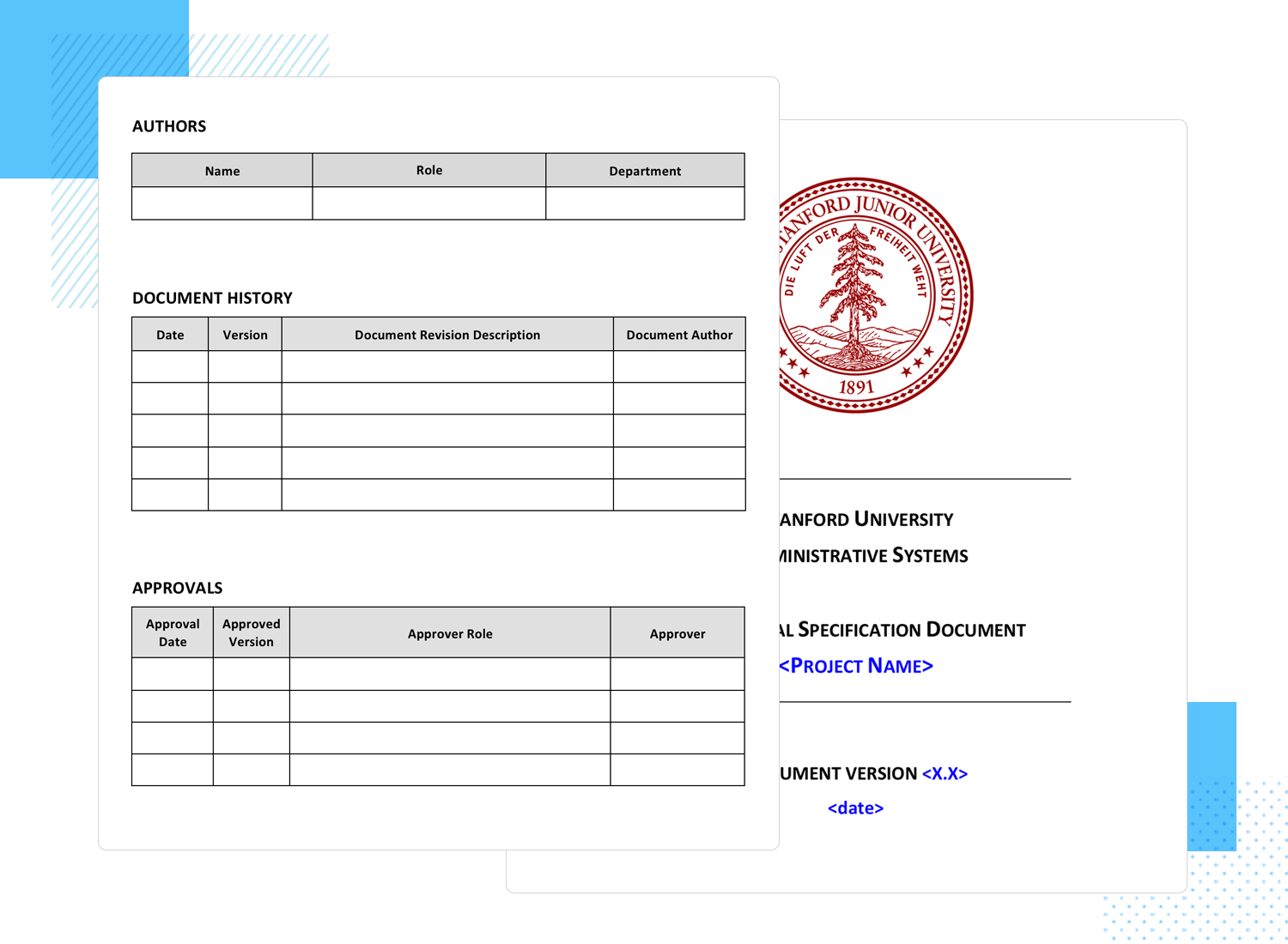 Specification document. Design document Specification. Document Template.