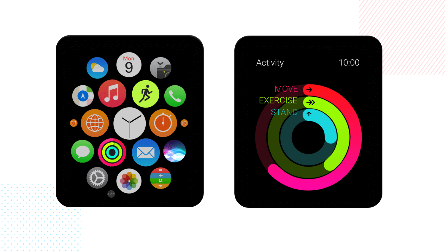 Apple Watch mobile app mockup