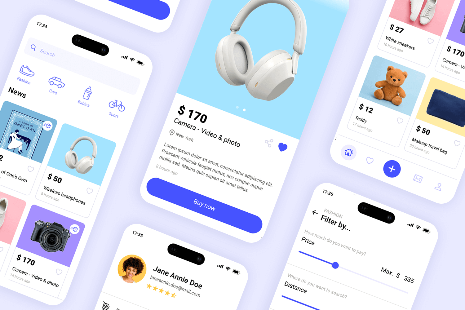 Second hand marketplace app mockup template
