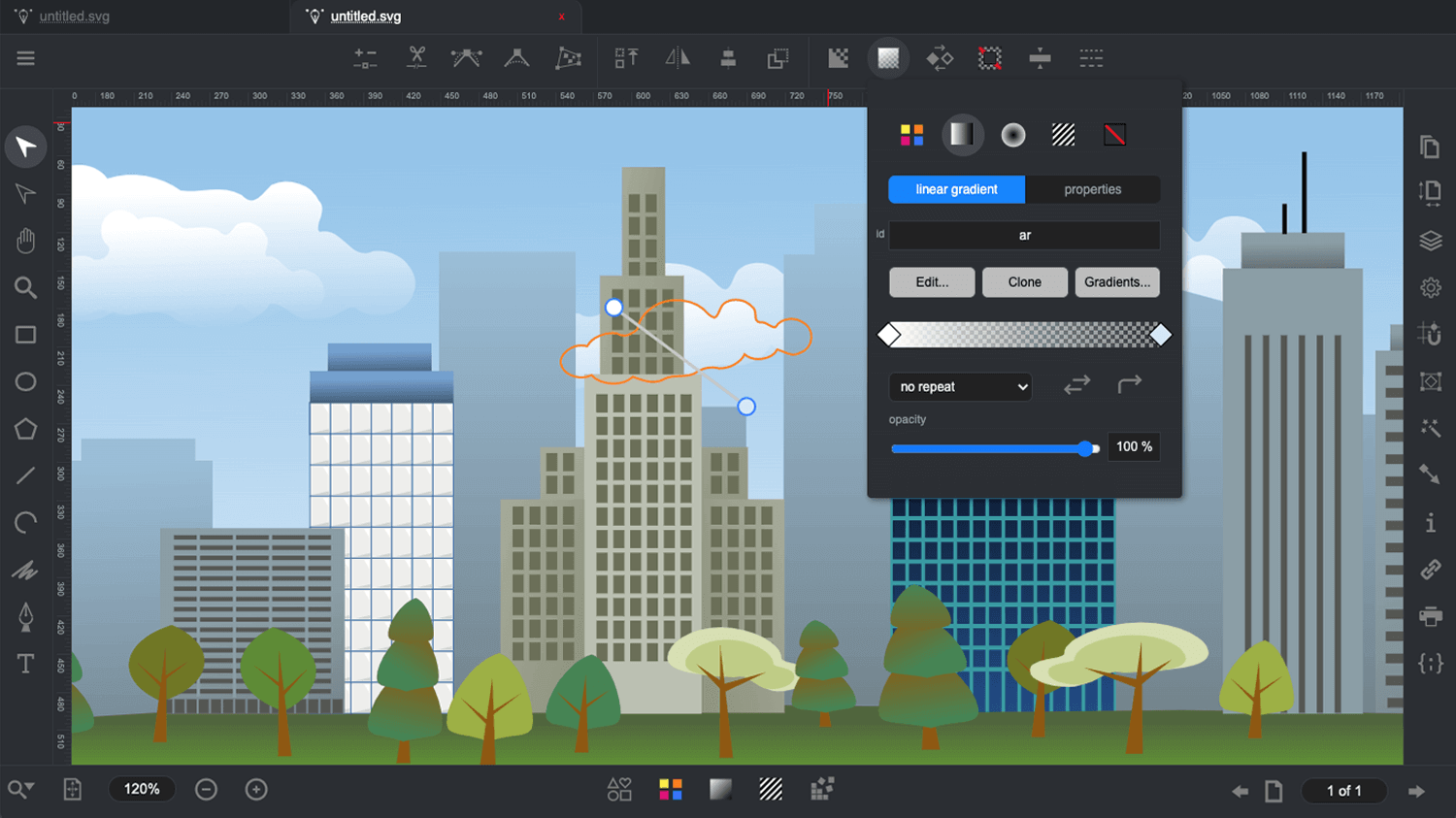 Method draw vector editor. Svg-Edit.