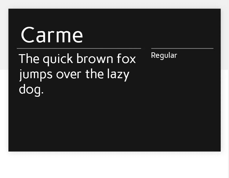 carme as awesome google font for web design