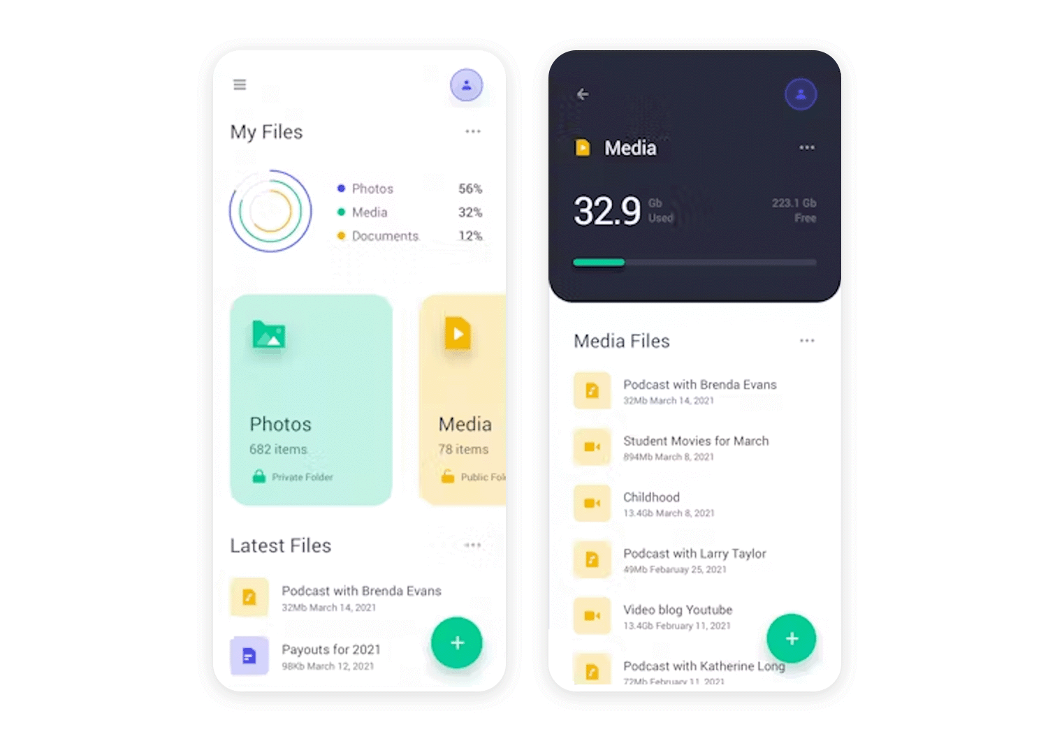 iOS app design - File Manager UI