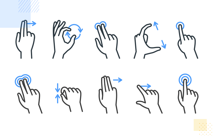 iOS app design - mobile finger gestures