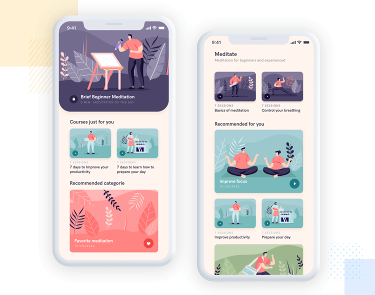 iOS design - Meditation app UI