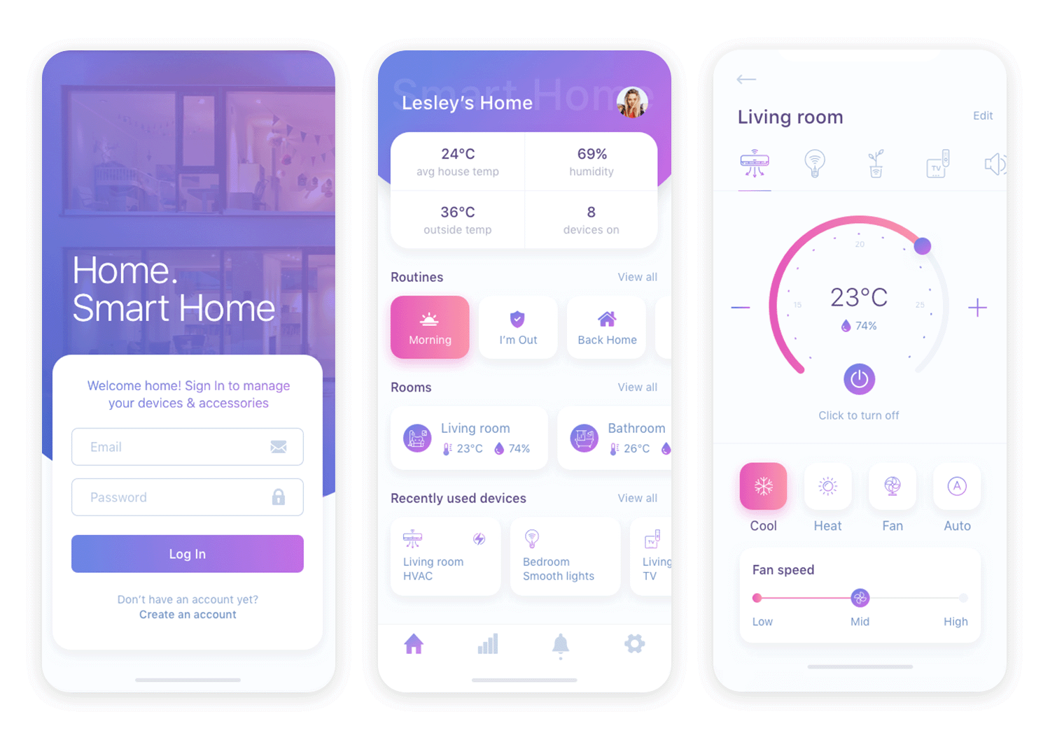 iOS app design - Smart Home UI