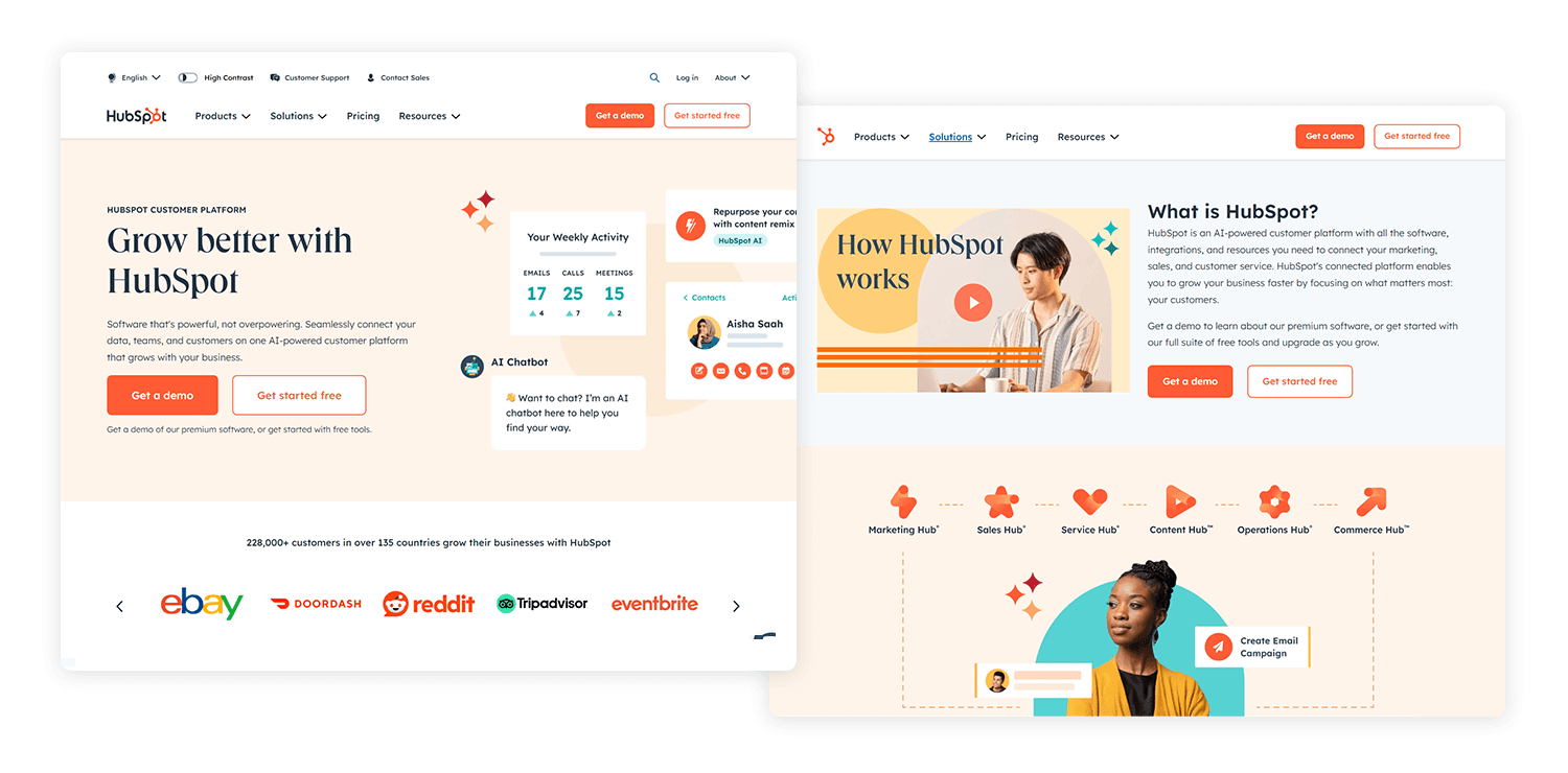 landing page design hubspot