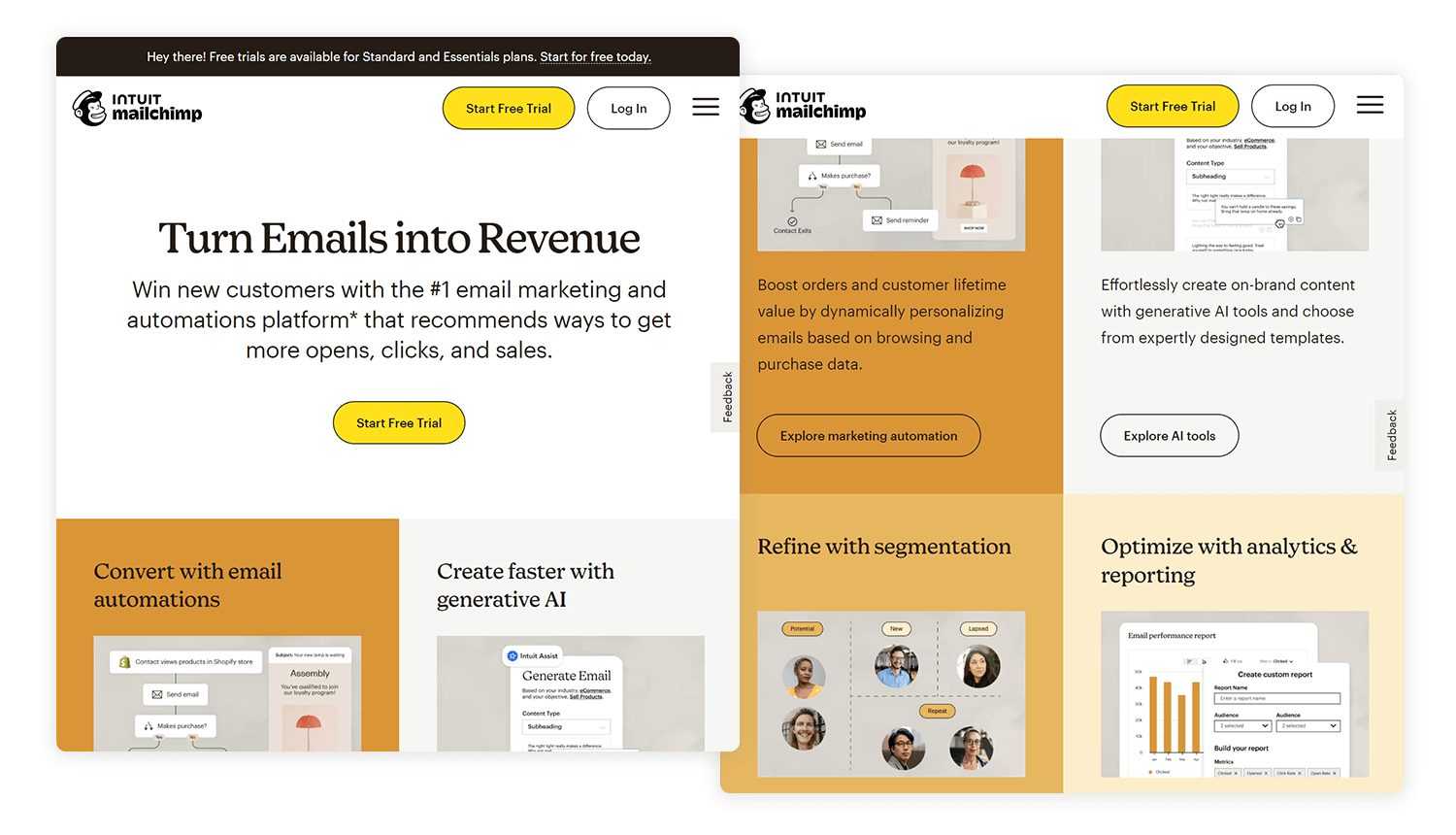 landing page design mailchimp