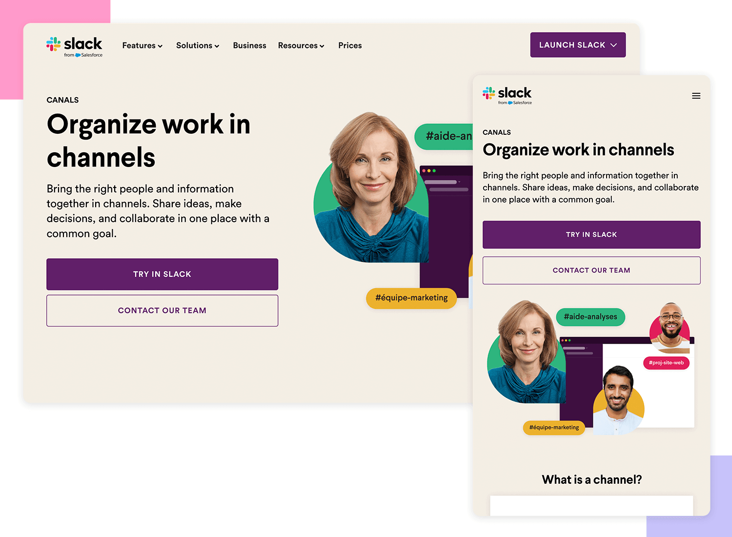 Responsive website examples - Slack