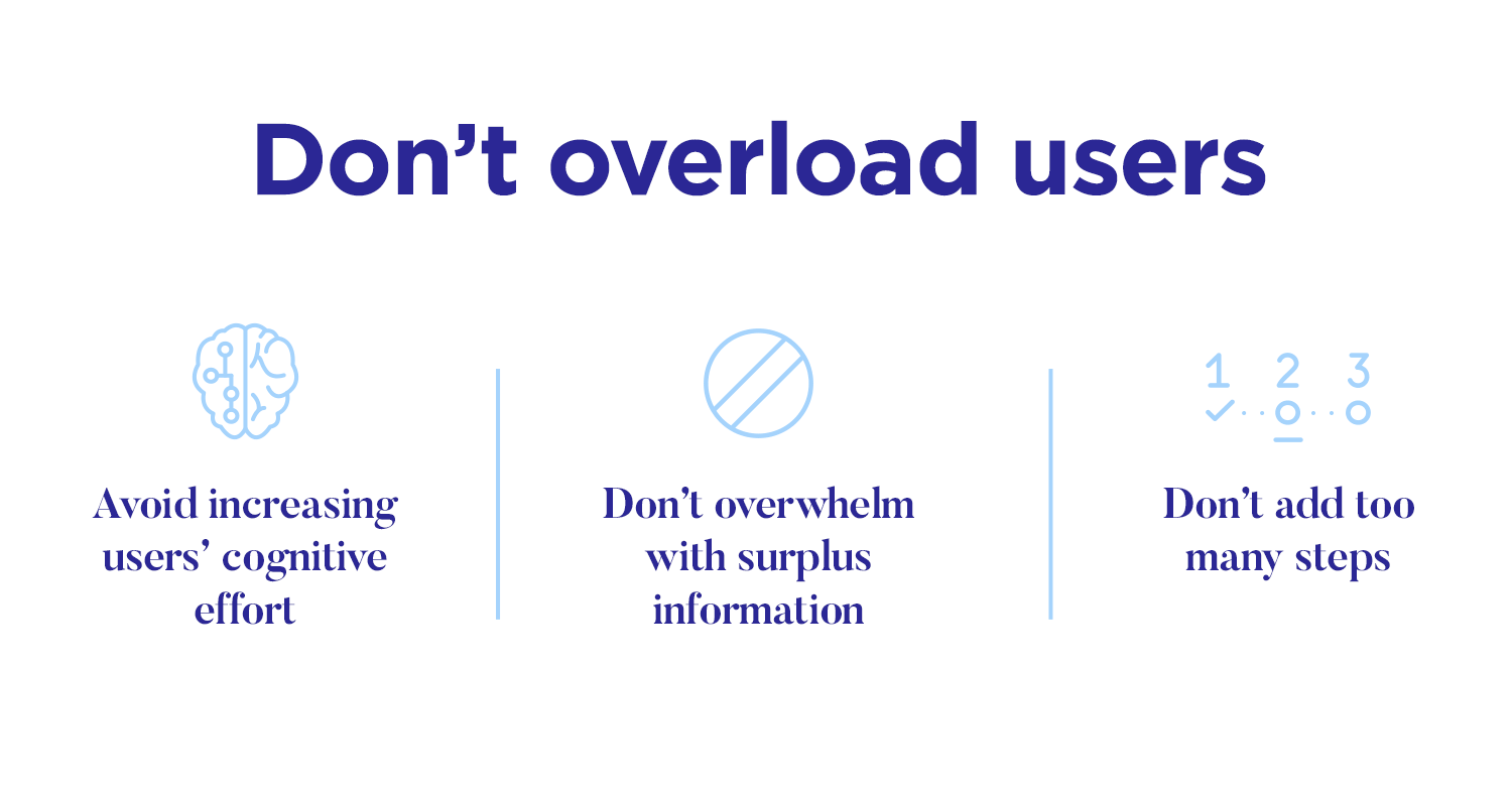 User onboarding - cognitive overload