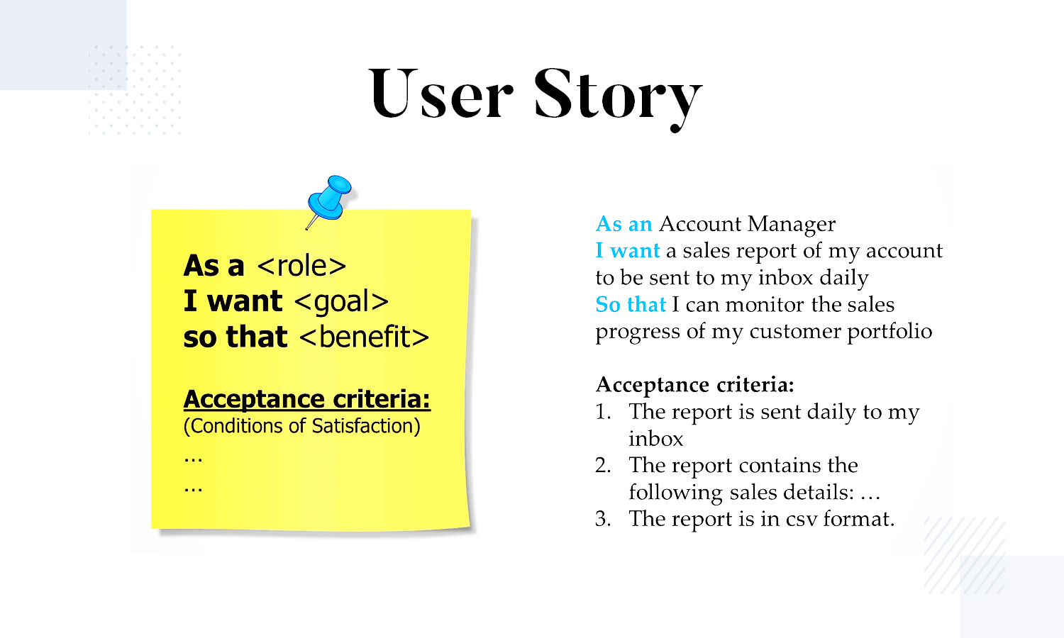 Agile Methodology User Stories Template - template