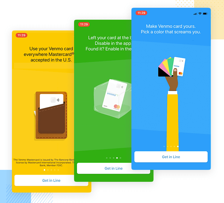 app onboarding example from venmo