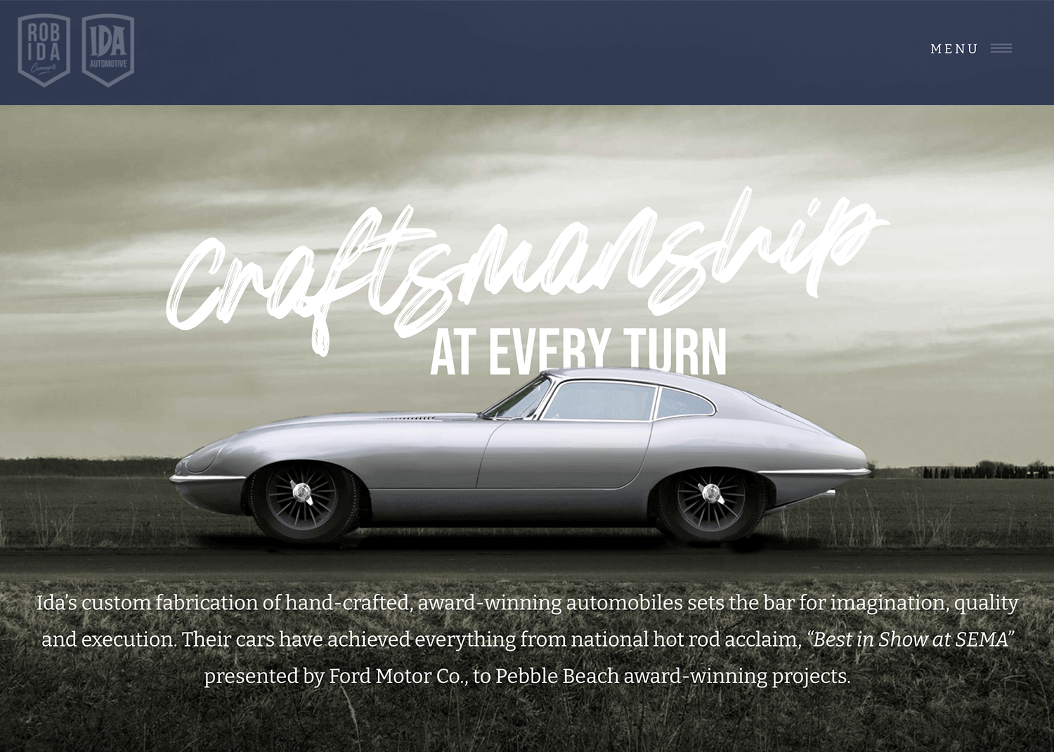 Hero image of a classic car by Rob Ida, highlighting top craftsmanship