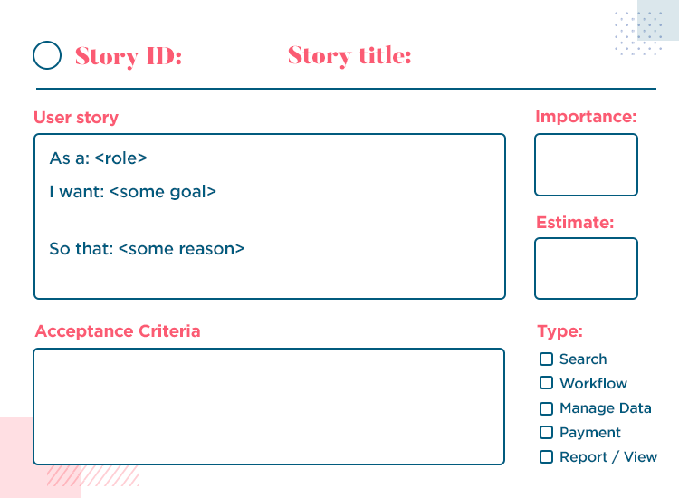 Example of a user story