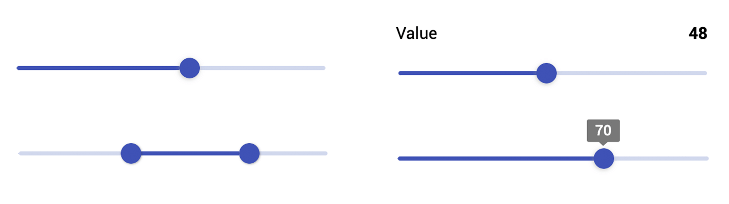 Slider UI components from Justinmind's Angular UI kit