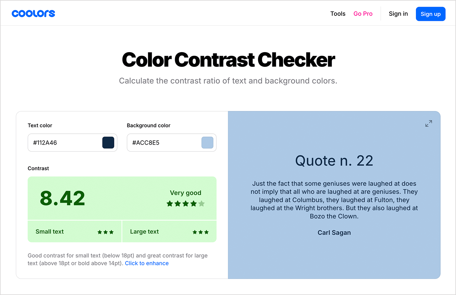 Color contrast checker tool evaluating text readability for accessibility compliance