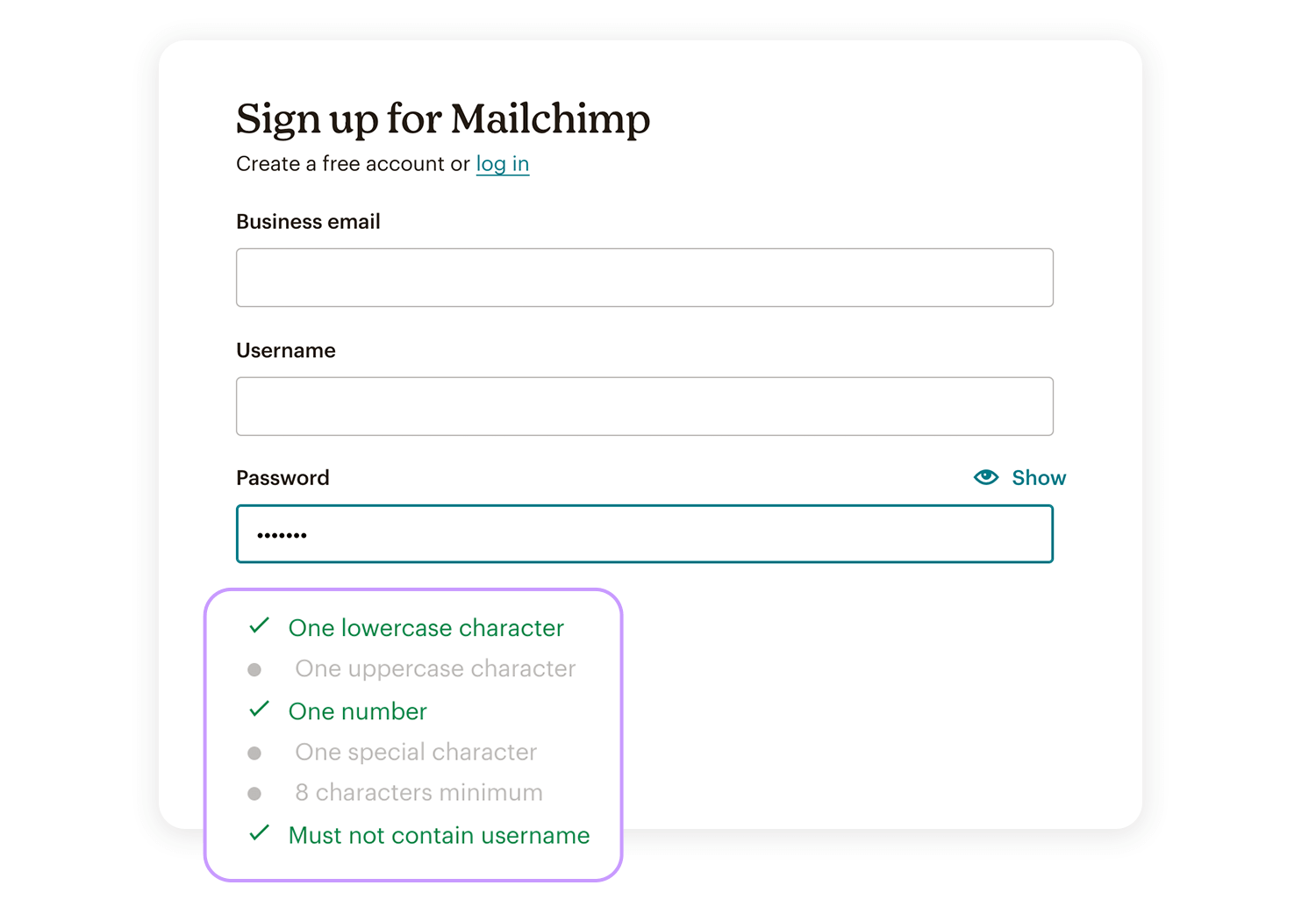 micro-interaction examples password feedback