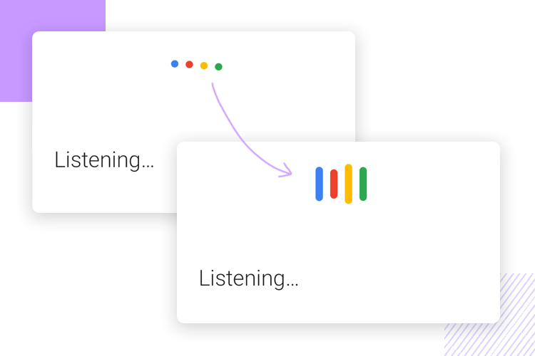 Microinteractions - Google Assistant uses floating dots for system feedback