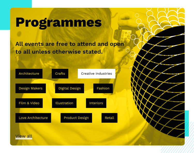 Microinteractions - mouse over effects on Design Season UK