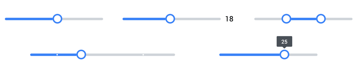 Slider components from Justinmind's PrimeFaces UI kit