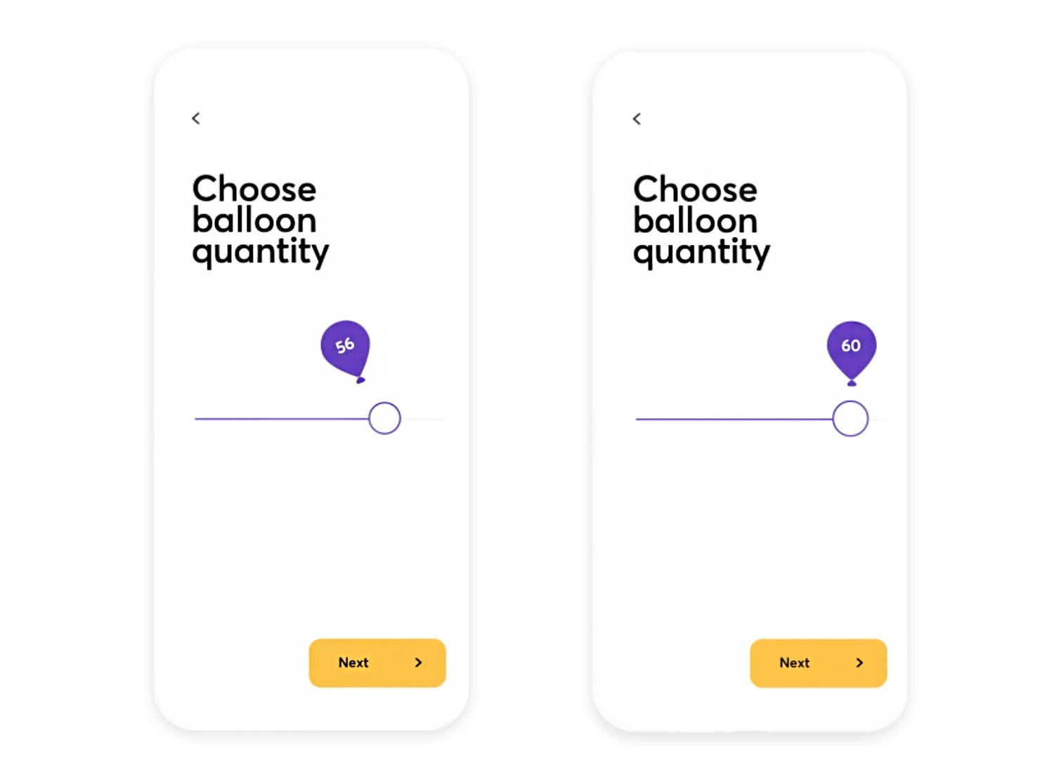 UI discrete slider design - microinteraction