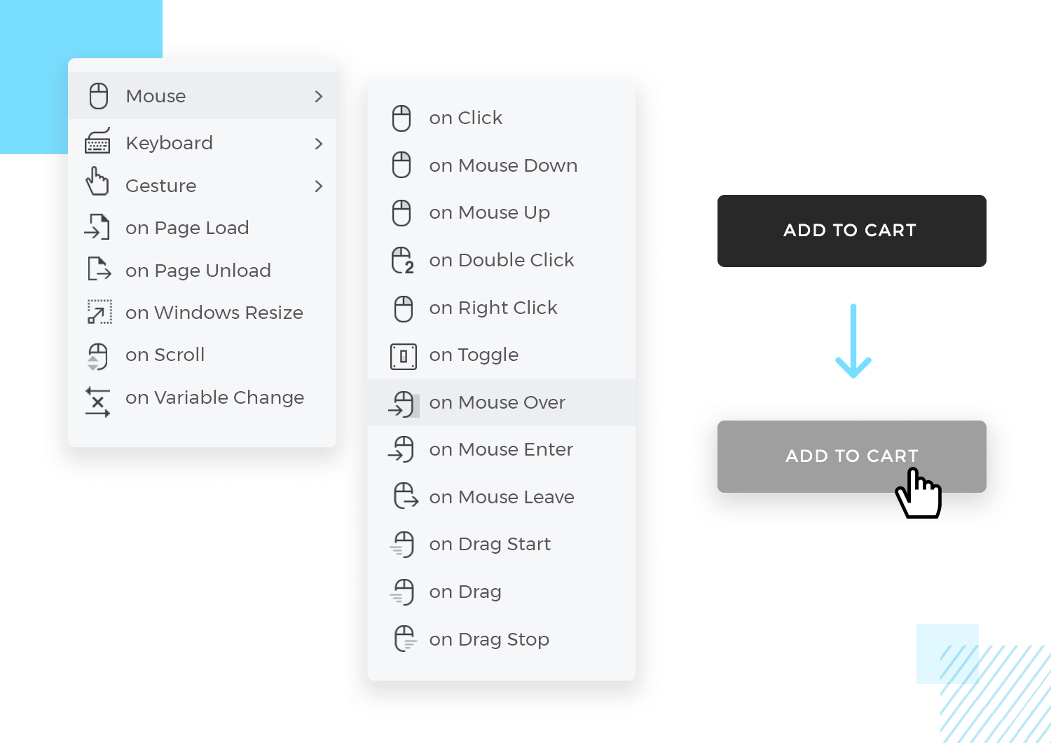 wireframe interactions for navigation testing