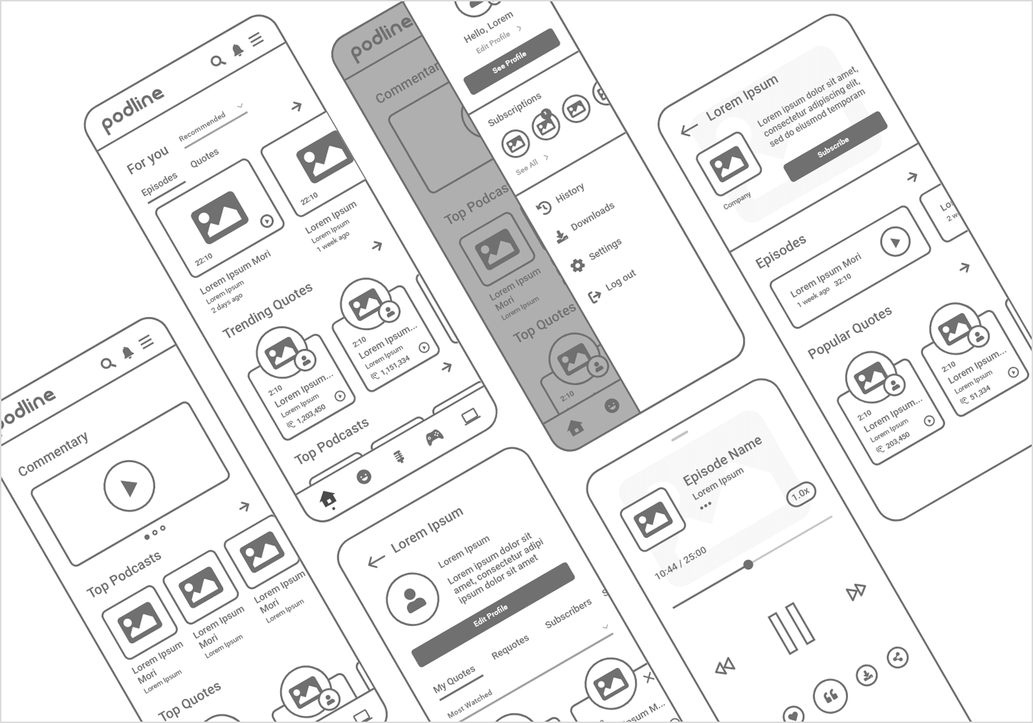 low fidelity app wireframe example