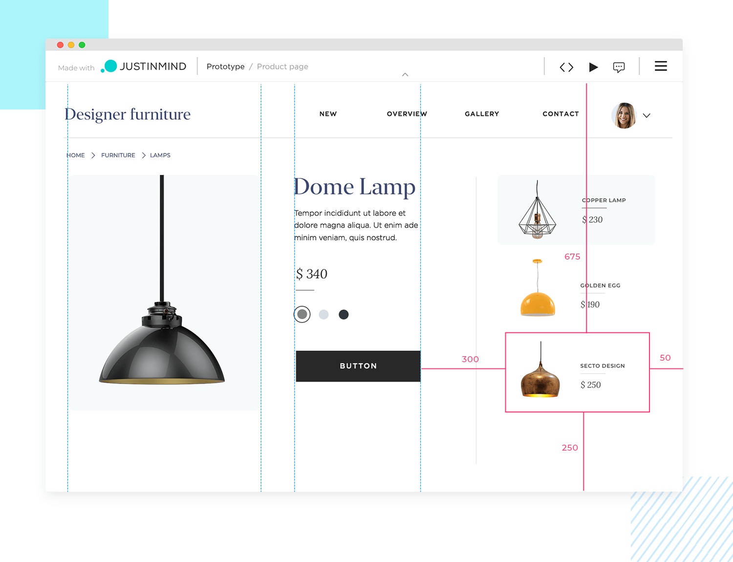 Prototyping communicates interaction and UI design for developer handoff