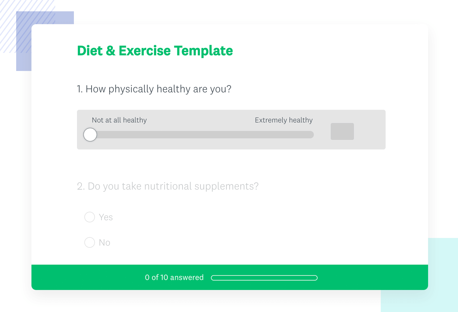 template and example of exercise research survey