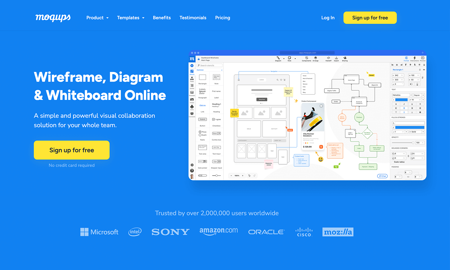 high fidelity wireframes - moqups