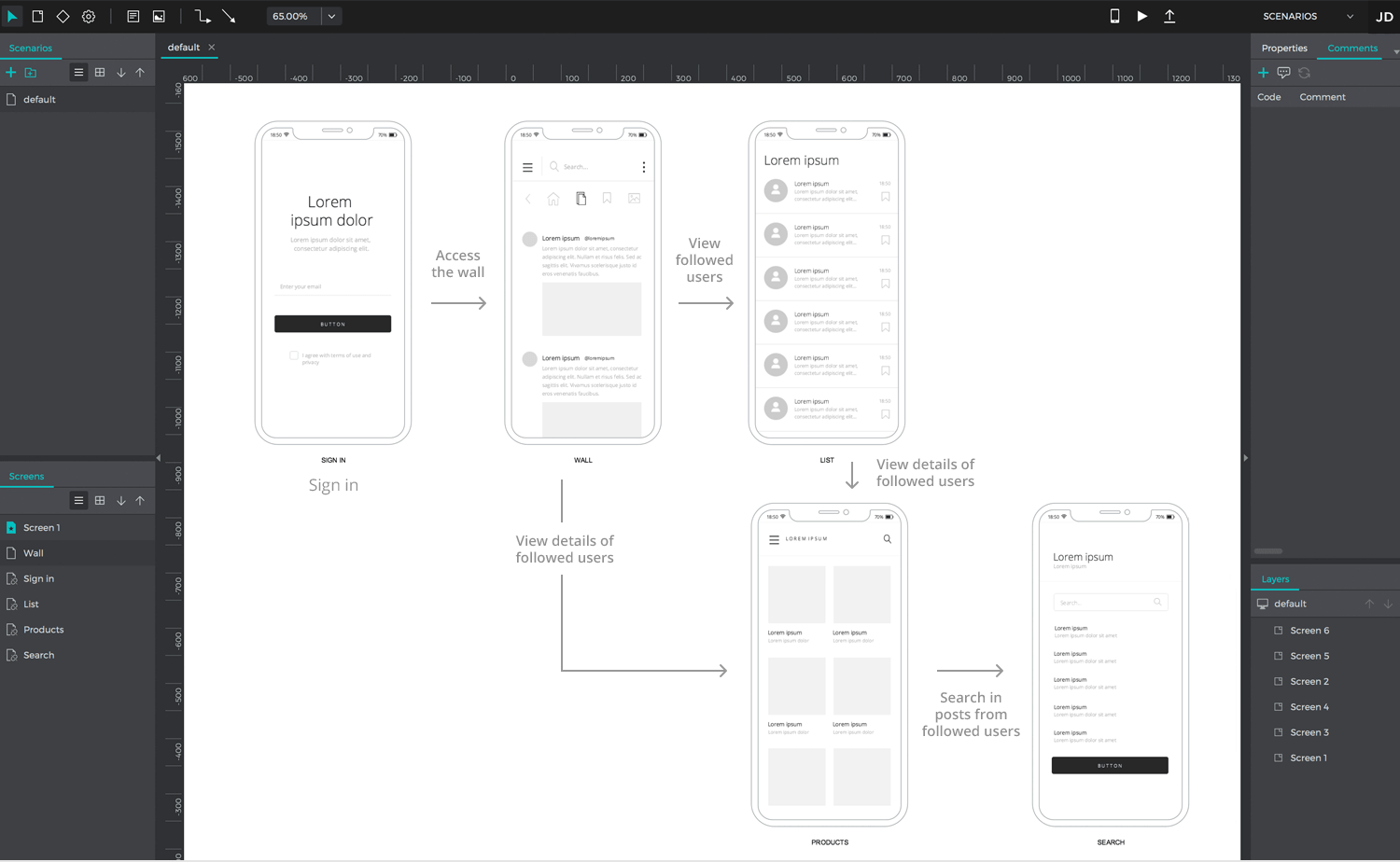 User flow tools - Justinmind