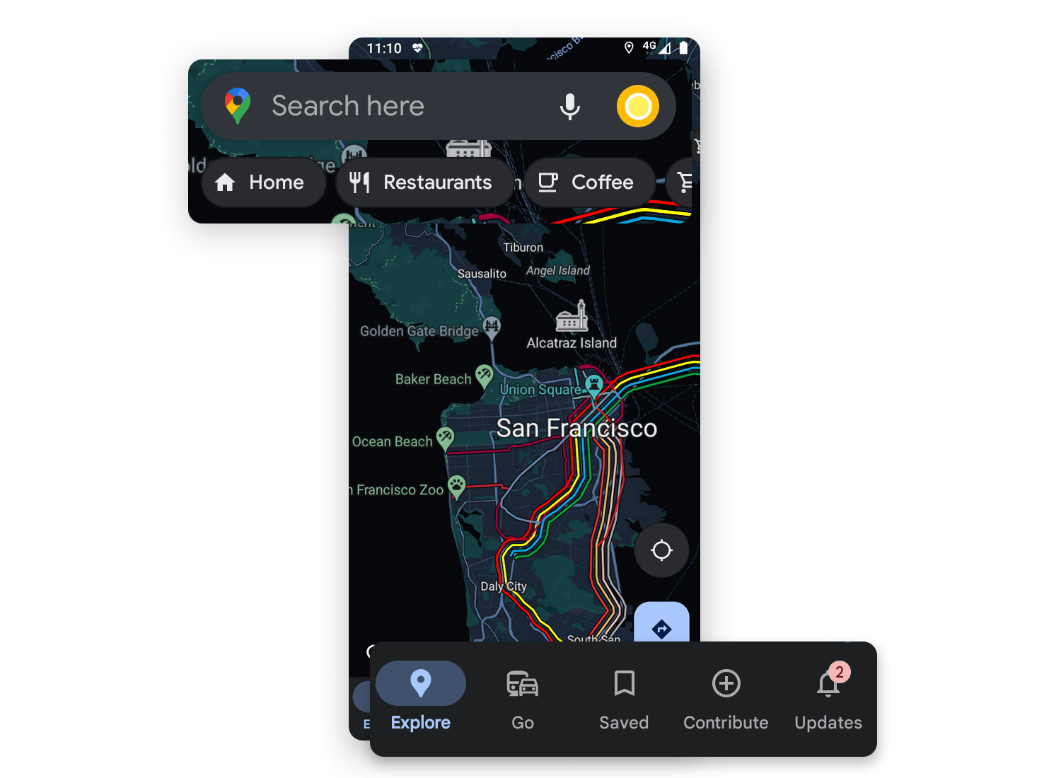 mobile app navigation example google maps