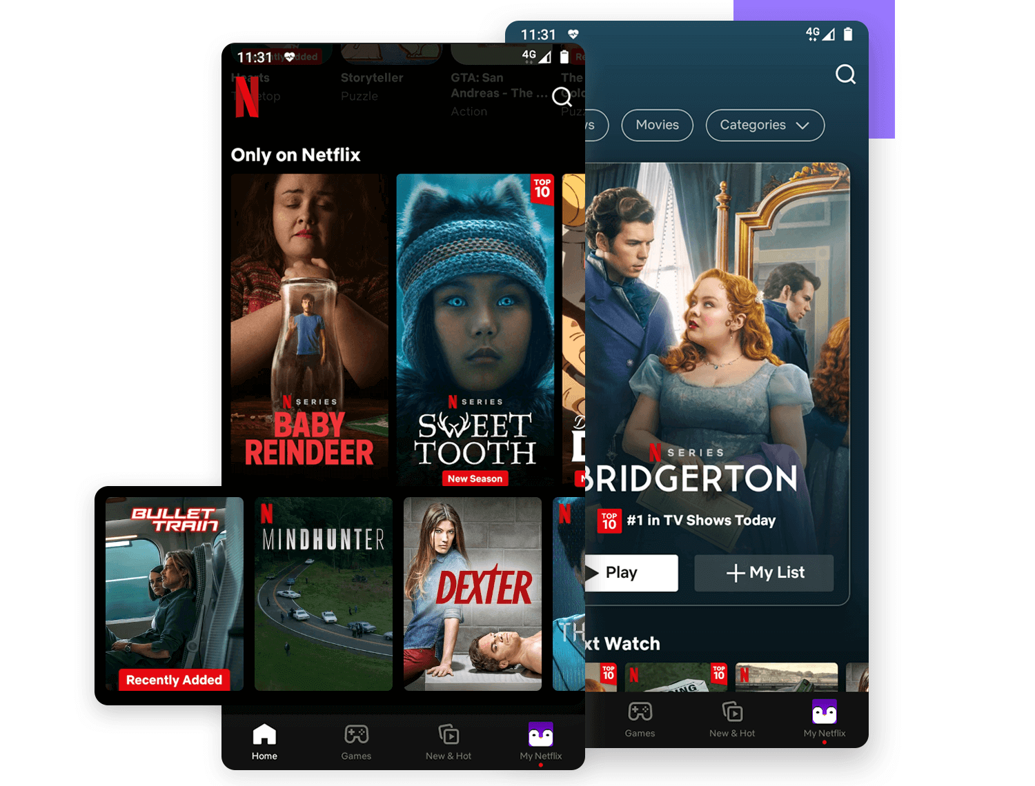 mobile app navigation example netflix