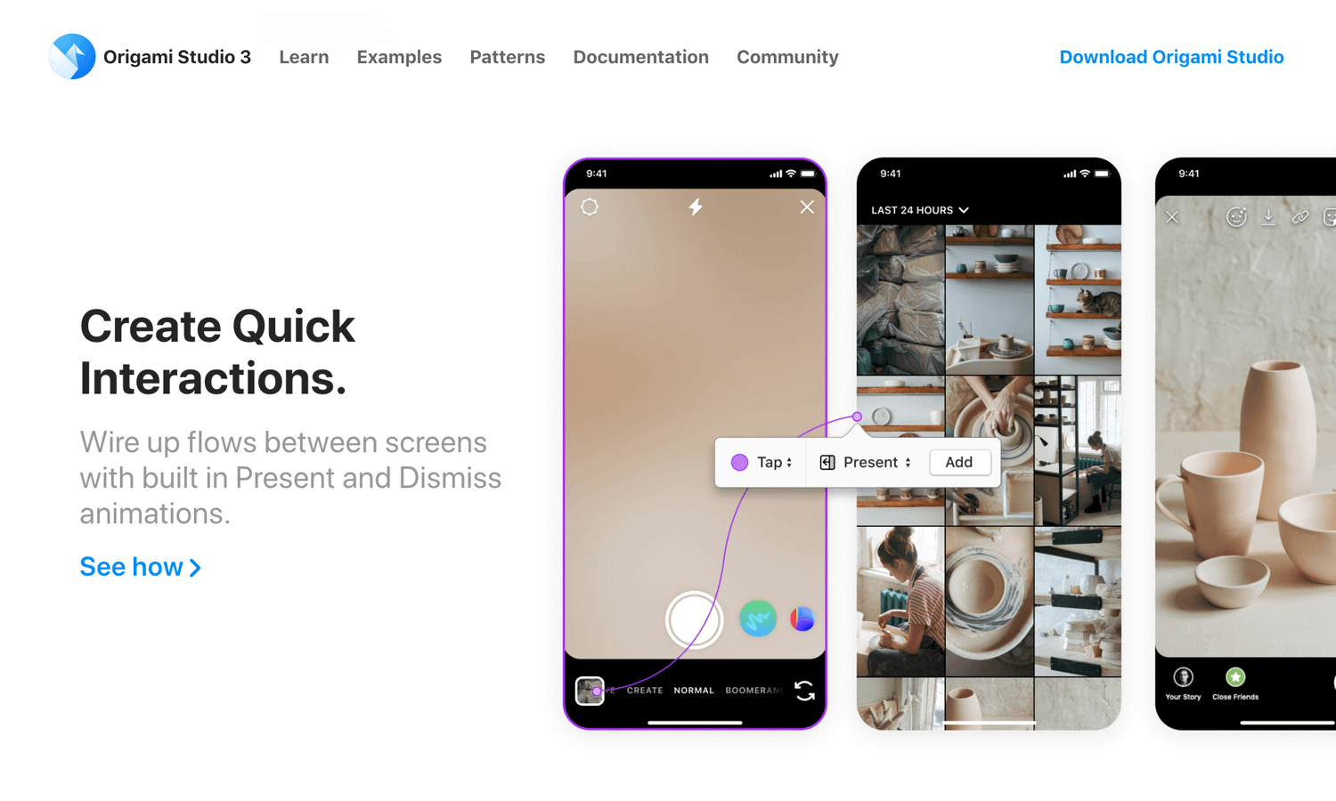 Interaction design tools - Origami Studio 3