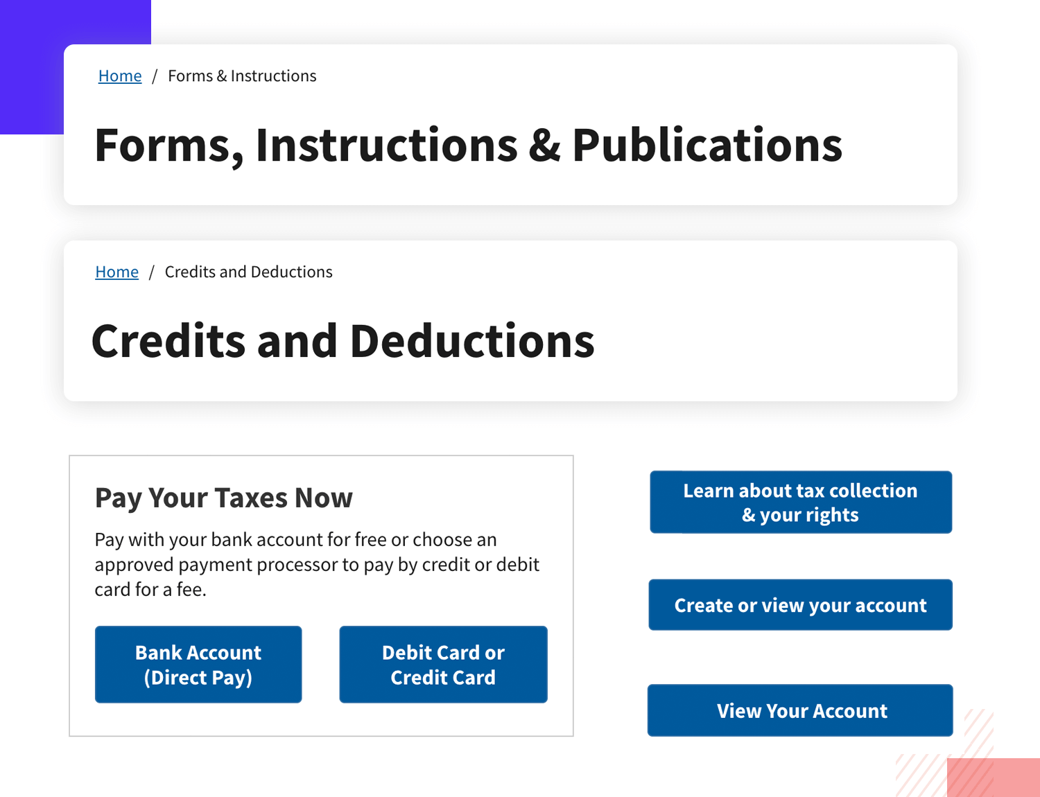 UX principles - examples of consistent elements and language