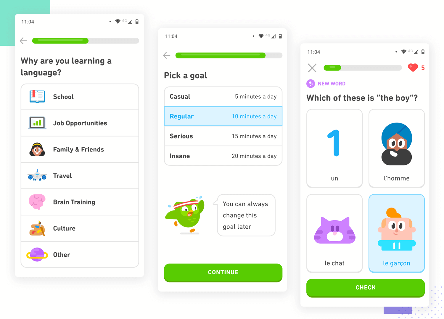 duolingo as example of ux design with visual proximity