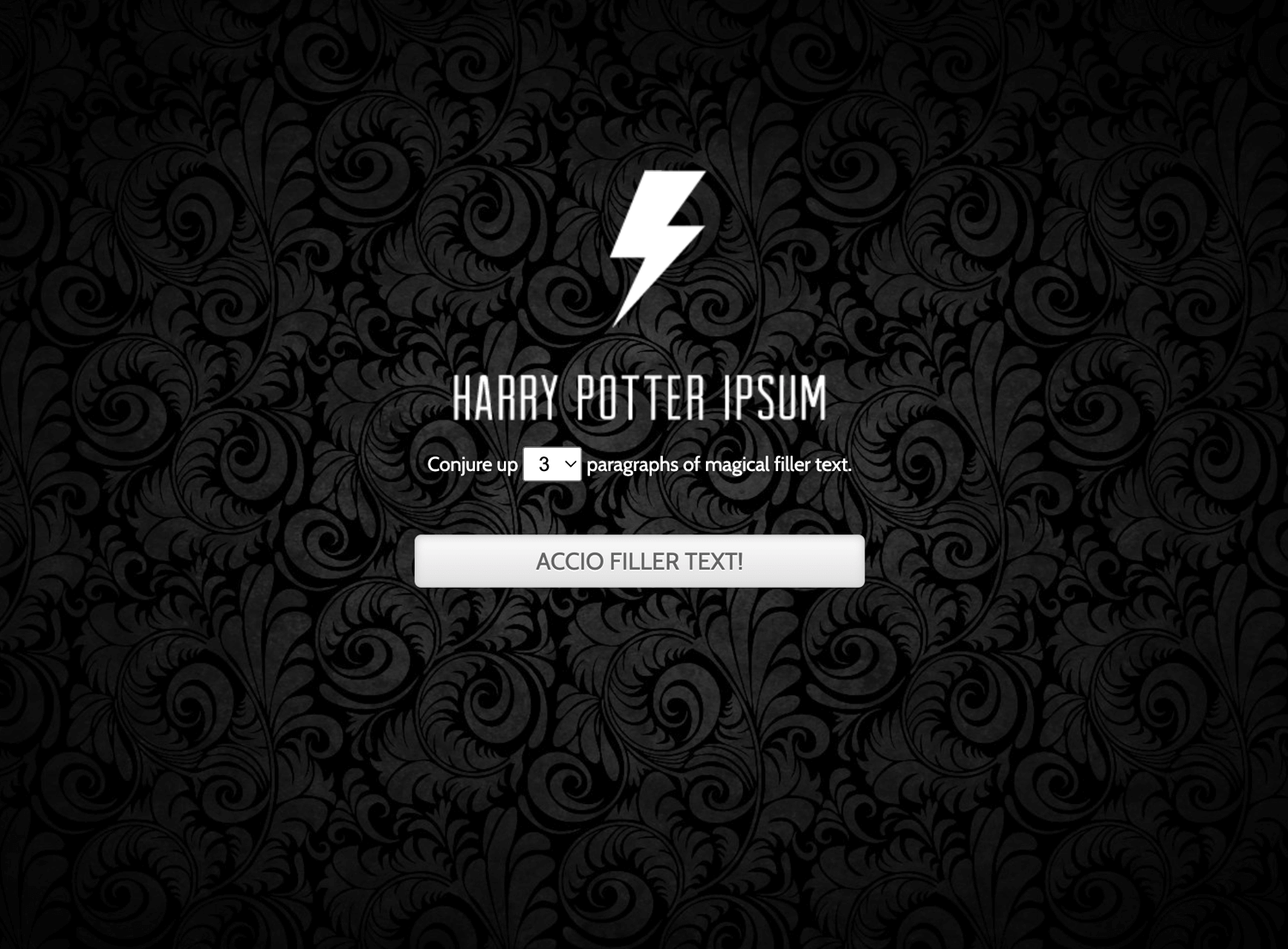 Harry Potter-themed Lorem Ipsum alternative generator